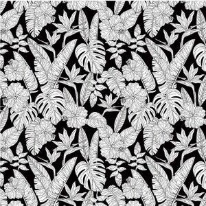 Vintage Peel and Stick Floral Wallpaper Black Floral Leaf